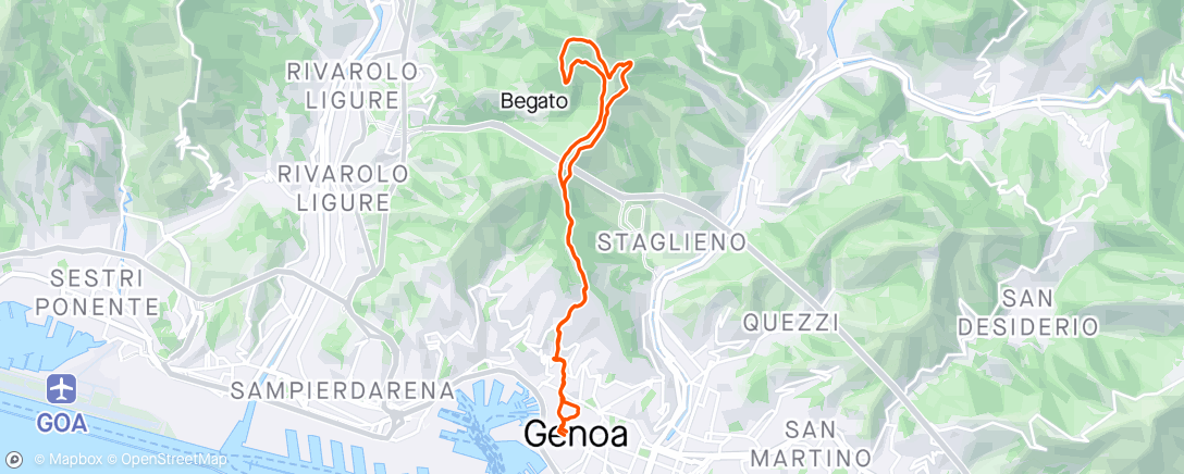 Map of the activity, Genova trail