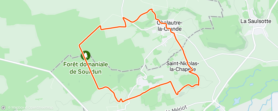 Map of the activity, Course à pied le matin