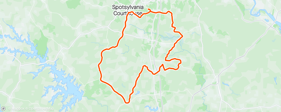 Map of the activity, Spotsylvania ride
