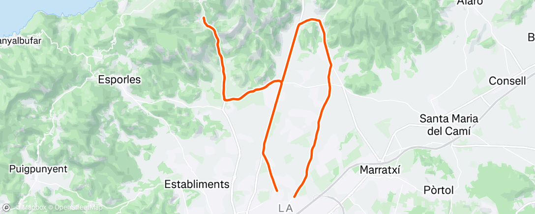 Carte de l'activité Andar en bicicleta