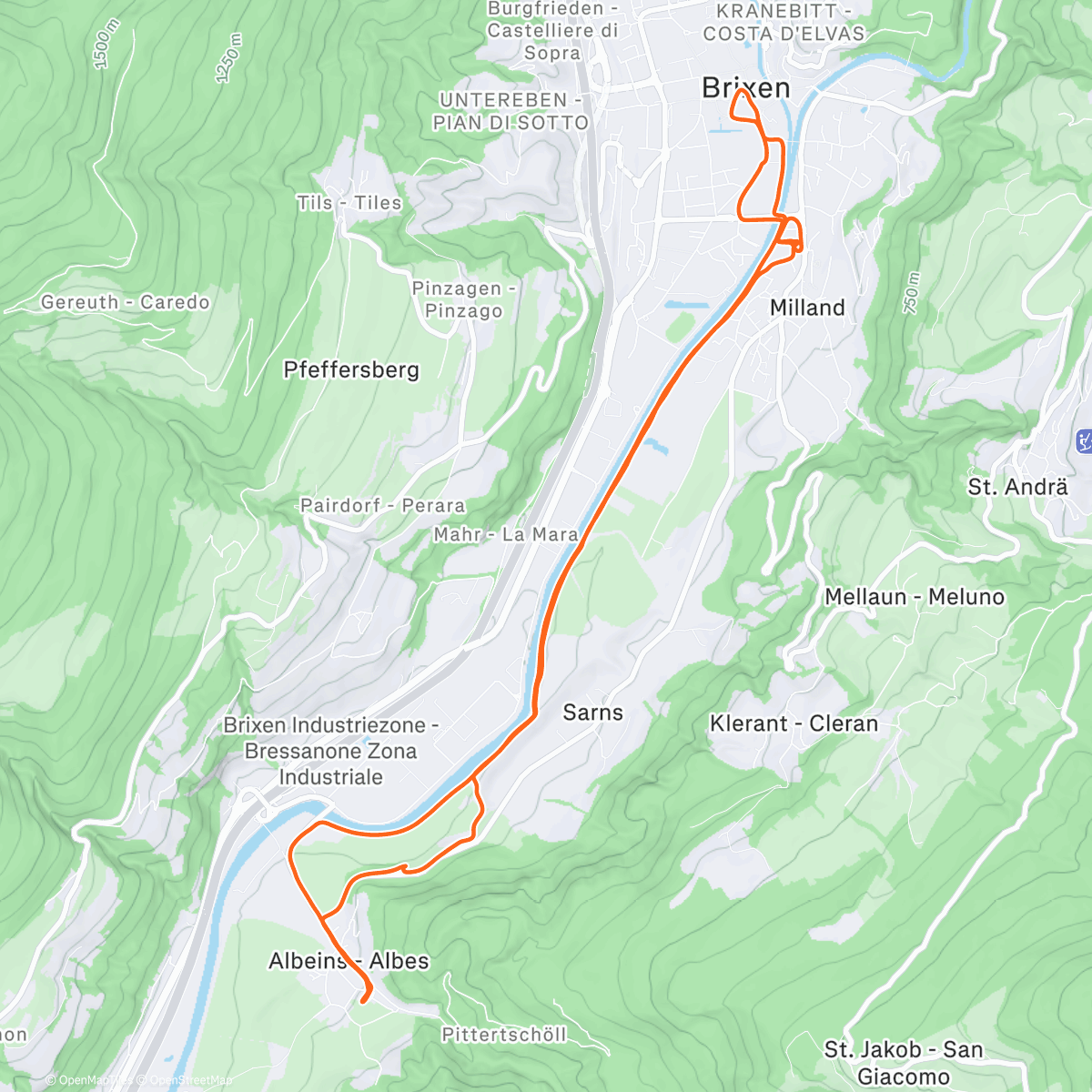 Карта физической активности (Bressanone e Albes)