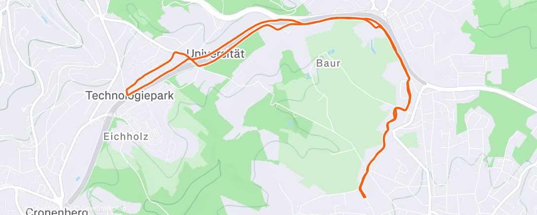 Map of the activity, Erster Lauf im Glycerin Flex