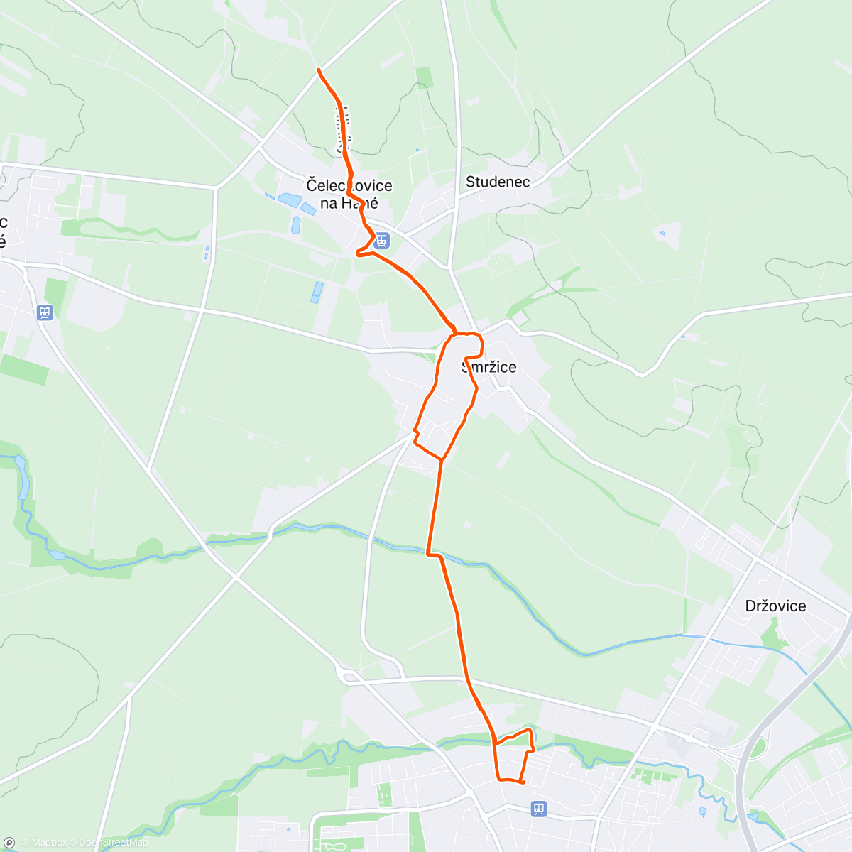 Map of the activity, Afternoon Walk pod Kosíř