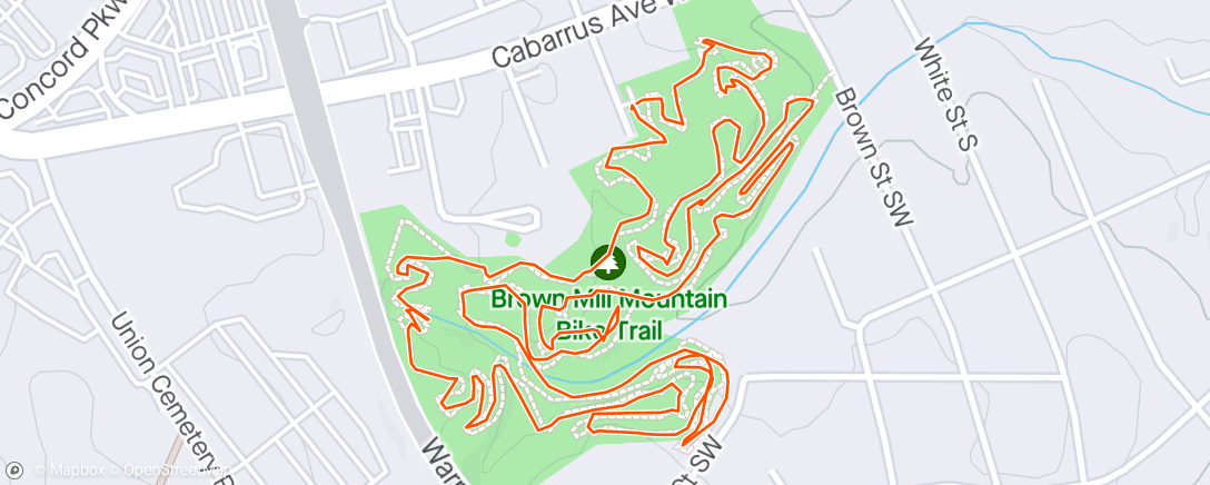 Map of the activity, Back working in Charlotte, this seems to be the only trail the keep open. Happy Earth Day!!