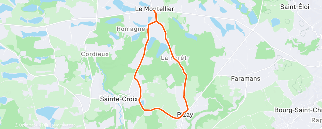 Карта физической активности (Course à pied en soirée)