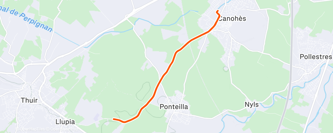 Map of the activity, Afternoon Run