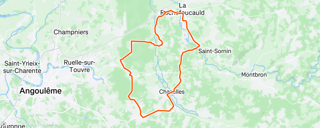 Map of the activity, Afternoon Ride