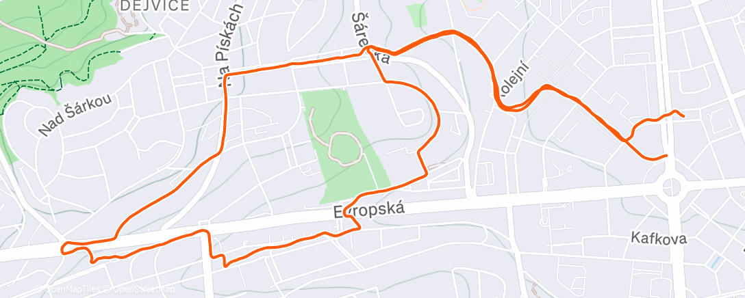 Map of the activity, Morning Run