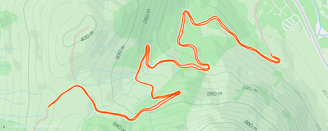 Map of the activity, NTS hills flagging