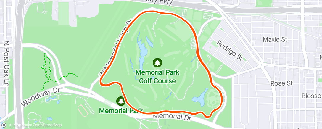 Map of the activity, Memorial Park loopin’