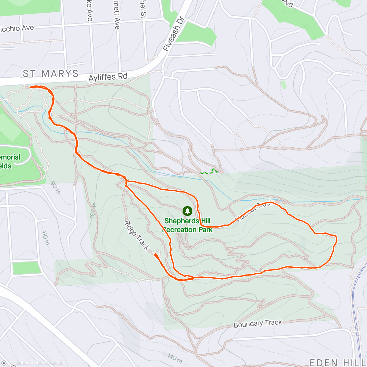 Map of the activity, Shepherd’s Hill