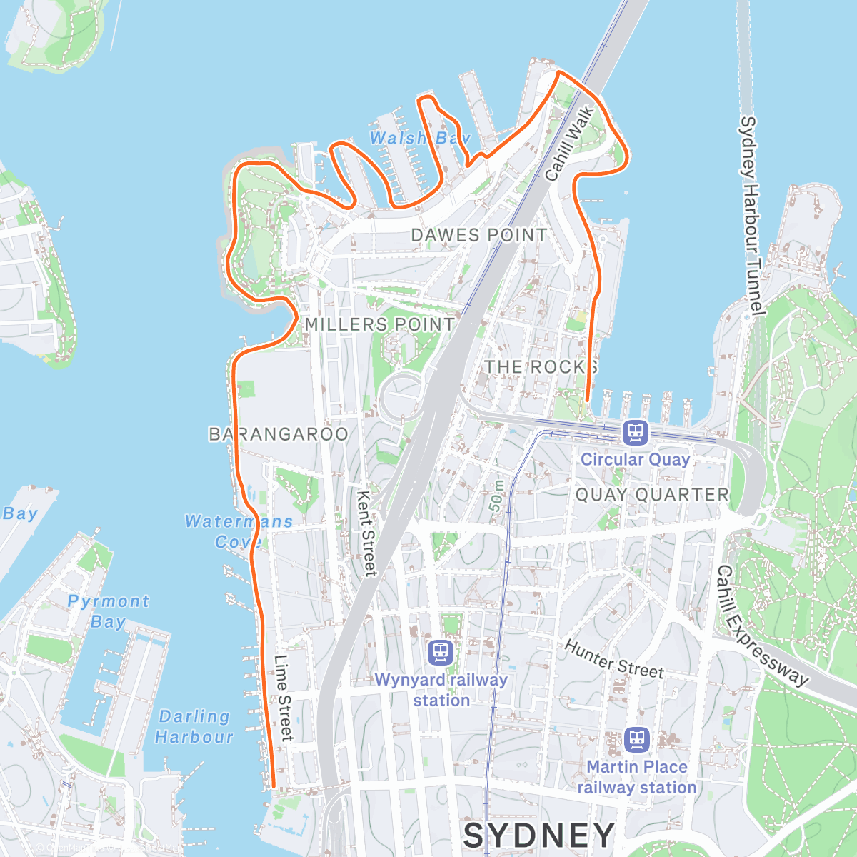 Map of the activity, Evening Run
