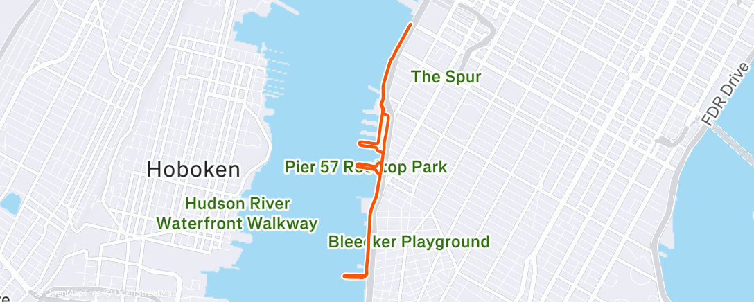 Map of the activity, Afternoon Run