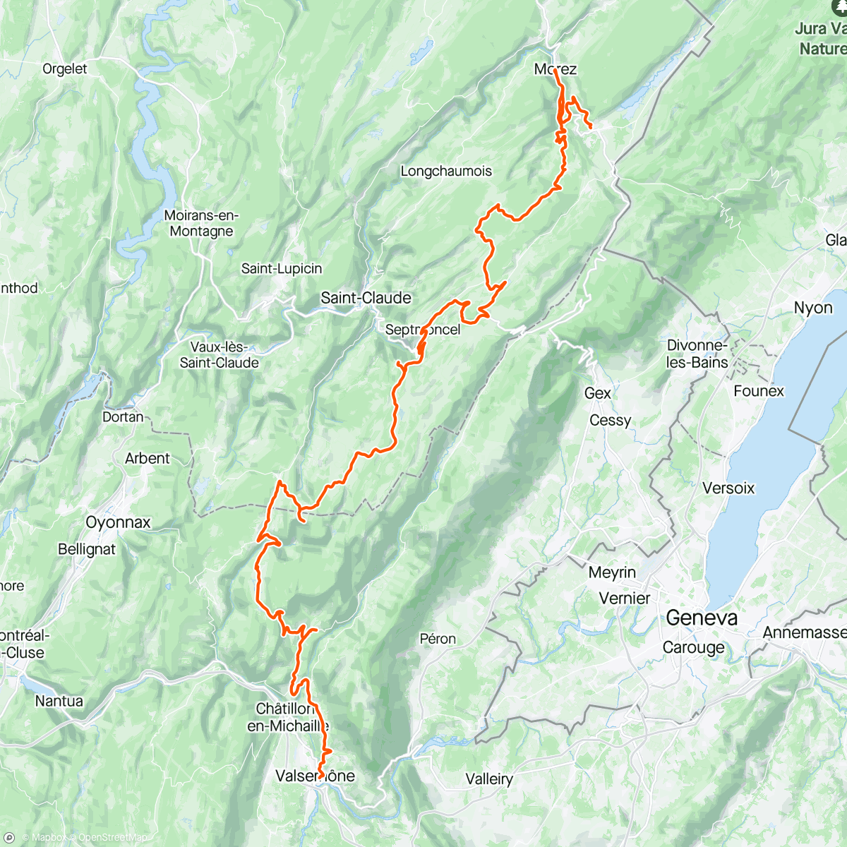 Map of the activity, GTJ4, Haut jura