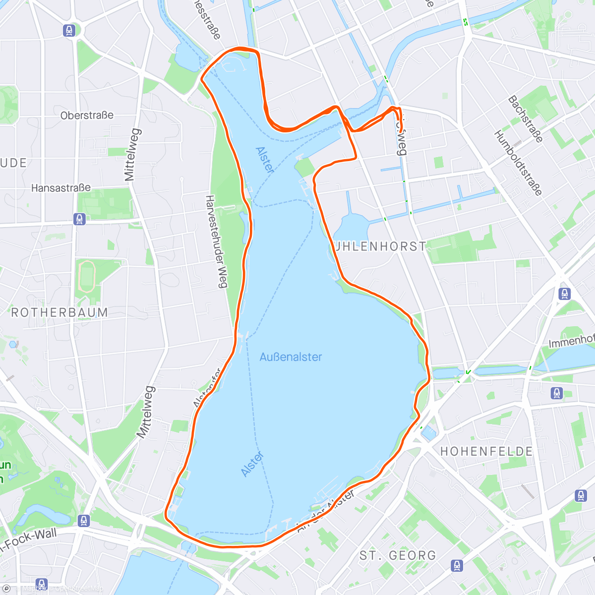 Map of the activity, Run / Hamburg