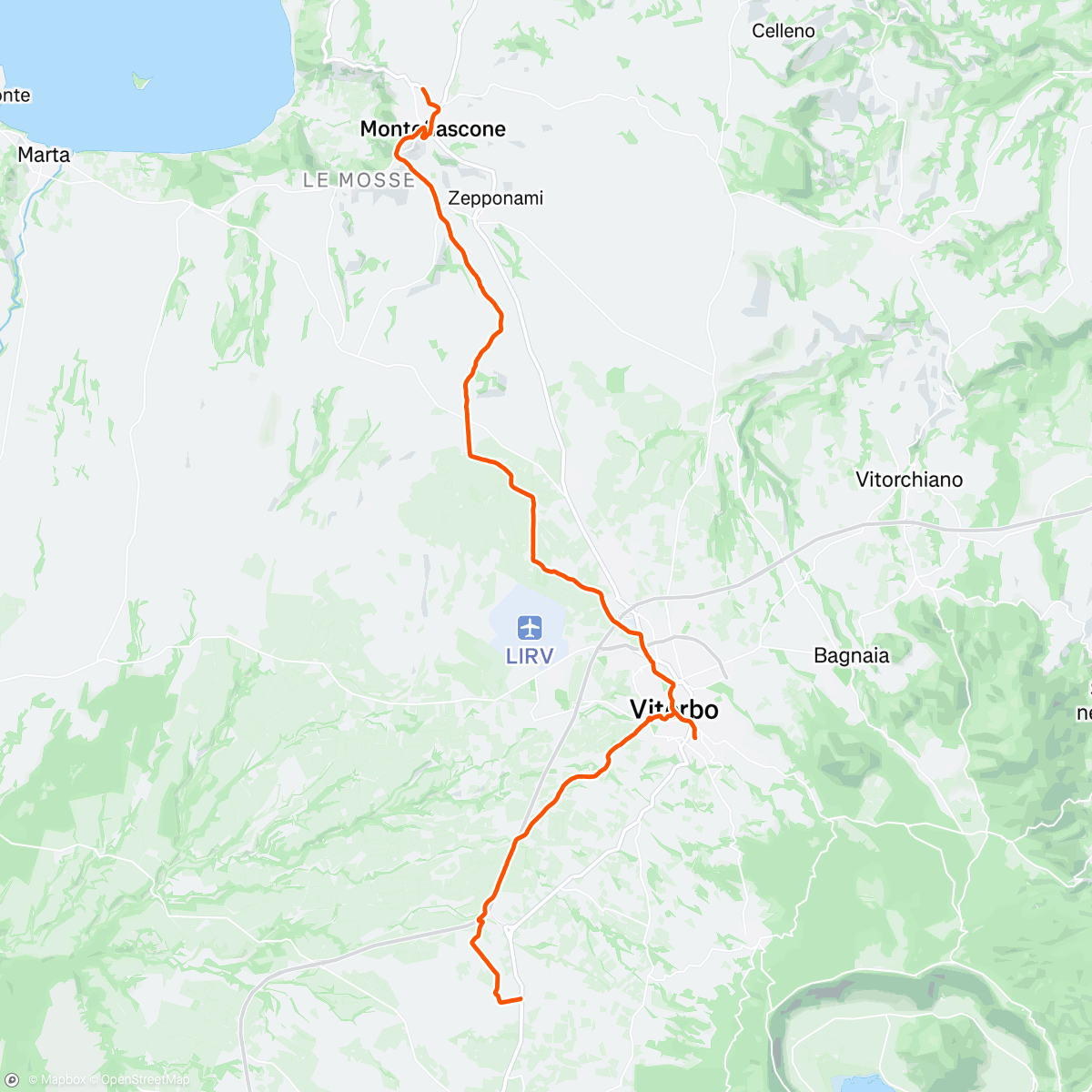 Map of the activity, Day 30: „correre per una granita“. From Switzerland to Sicily with my dog Uma. 🇨🇭😎🇮🇹