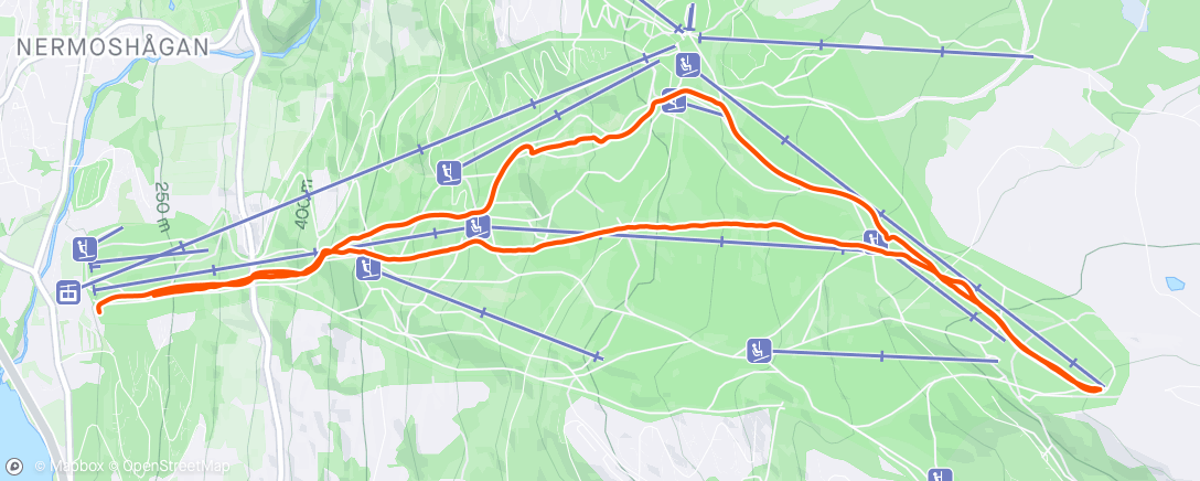 Map of the activity, Hafjell drag
