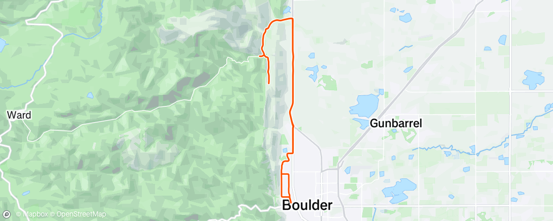 Map of the activity, Lunch Ride