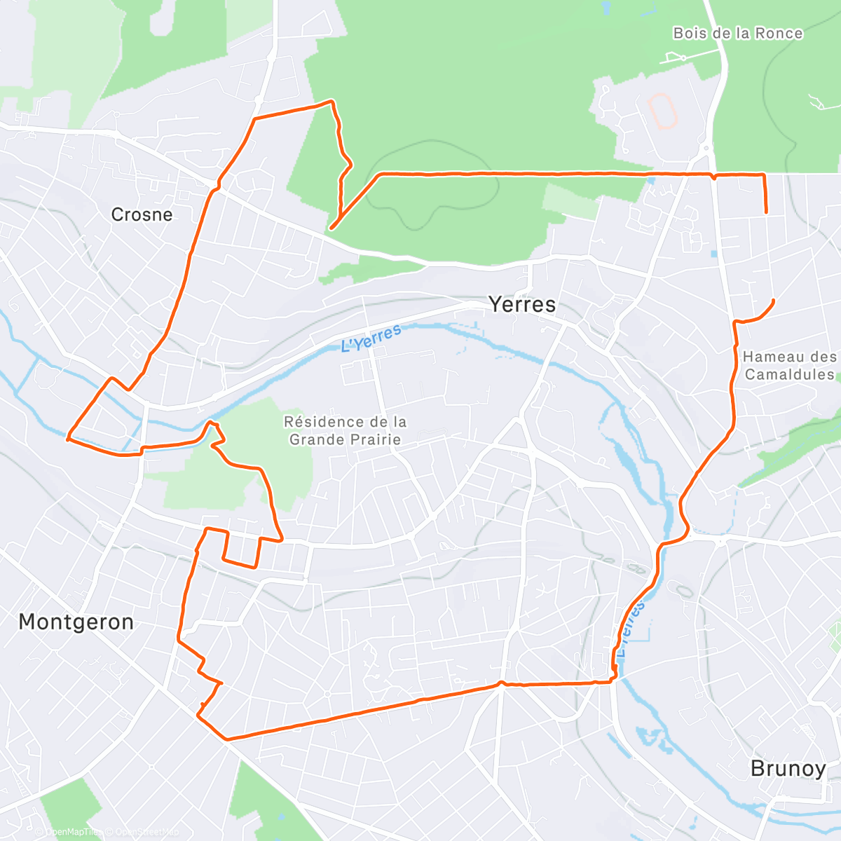 Карта физической активности (☀️🥶 Yerres : Balade / Marche 🚶‍♀️ en Forêt Lagrange et en Ville pour profiter de cette magnifique 🤩 lumière 😆😁😄)