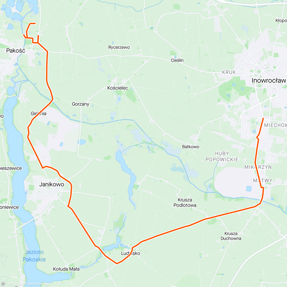Map of the activity, łąki bąki ;) Ride
