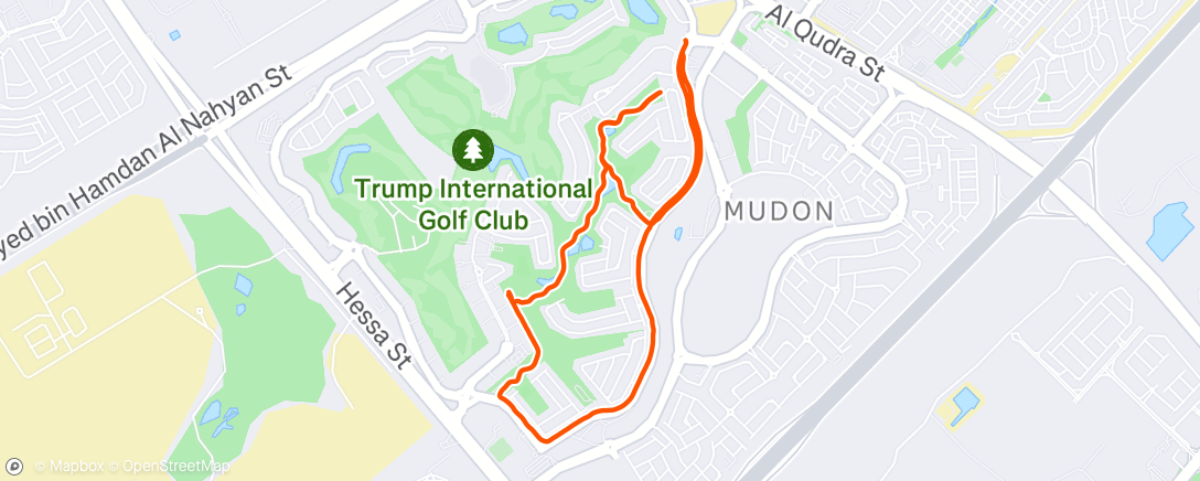 Map of the activity, Evening Run