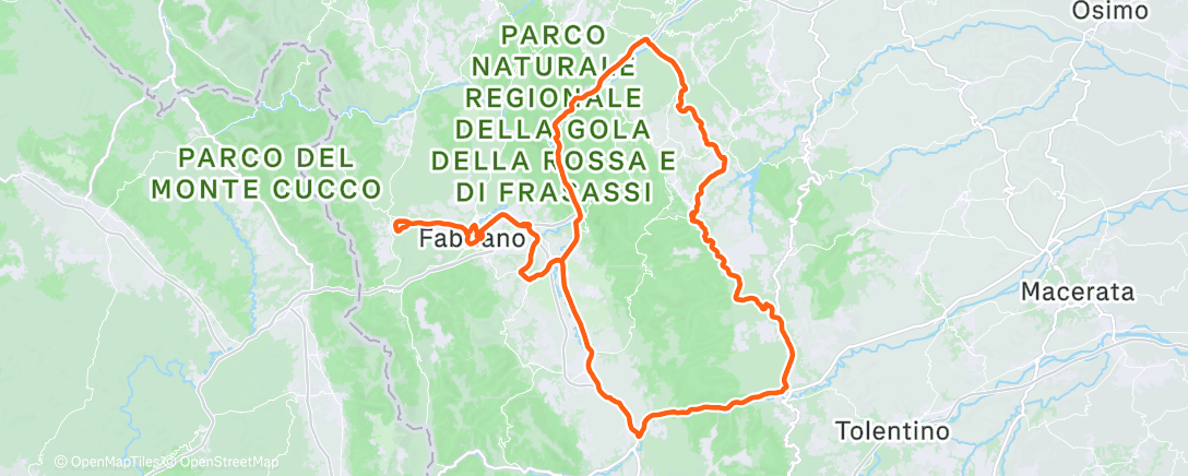 Map of the activity, Pedalata mattutina