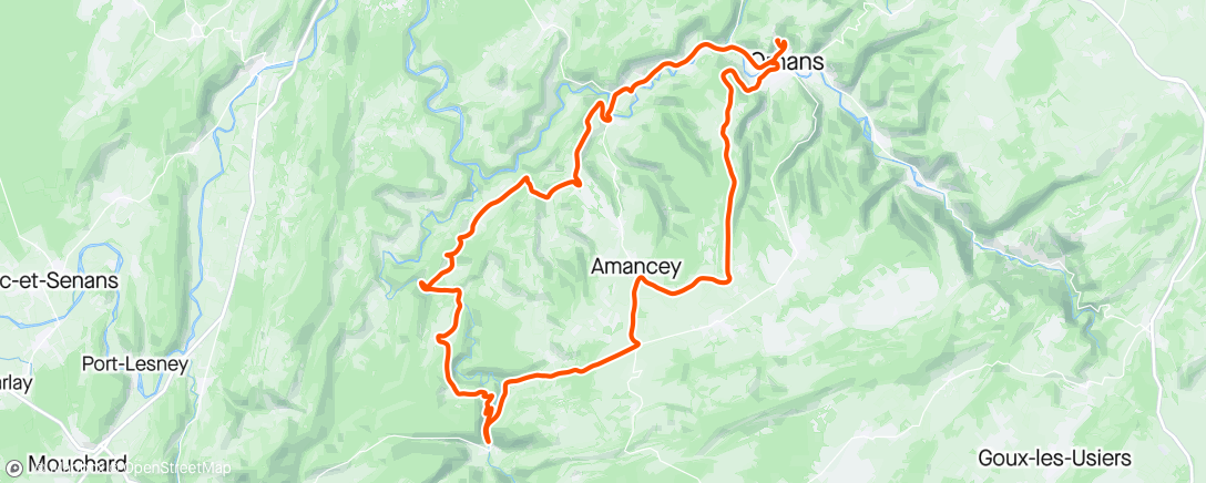 Map of the activity, Prix de la ville d'Ornans 🌧🌧 - Morning Ride