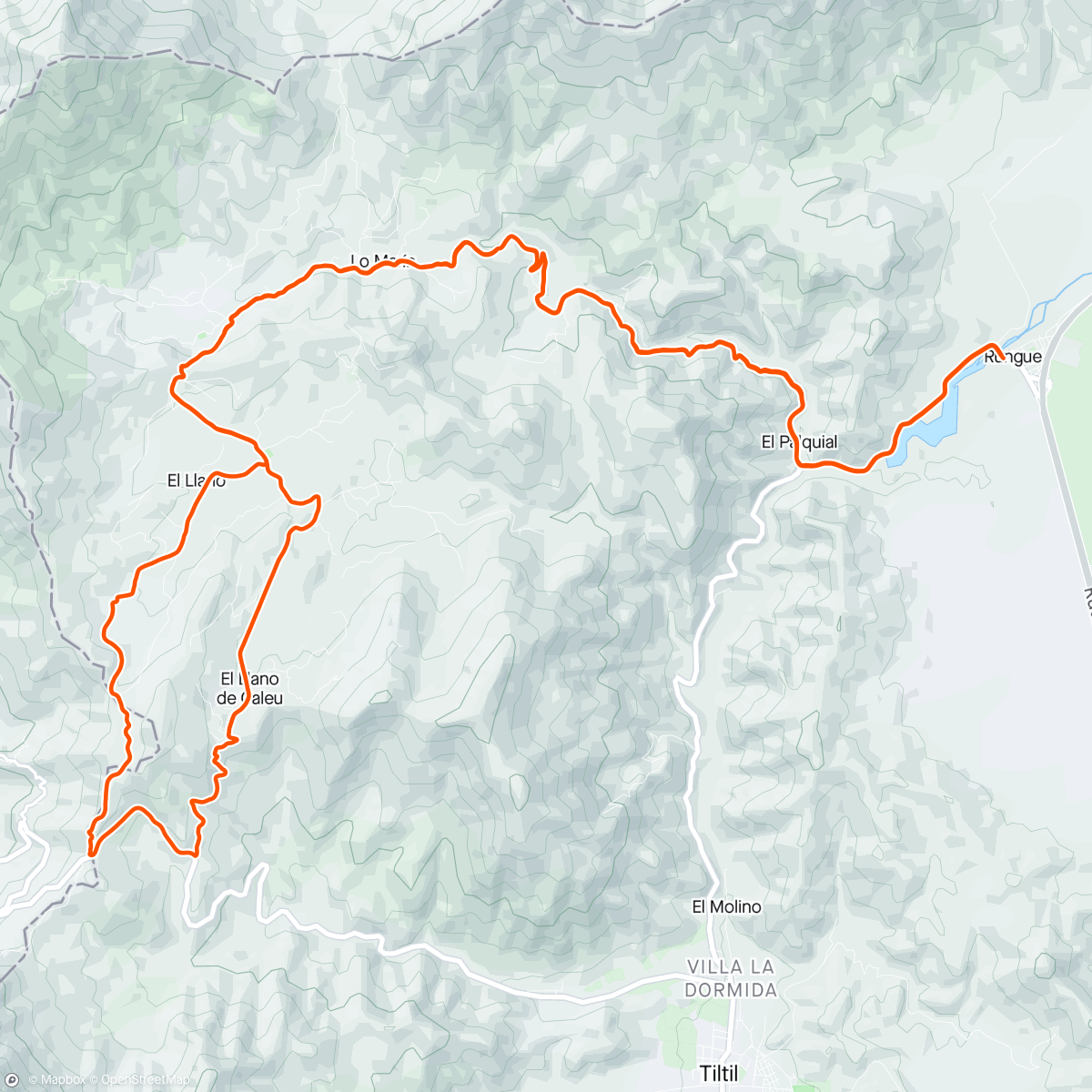Map of the activity, Cuesta La Dormida