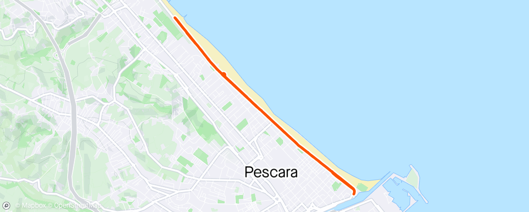 Map of the activity, 10 km di corsa lenta - slow run