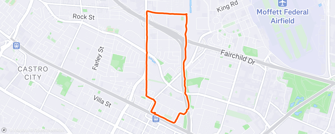 Map of the activity, Early morning run