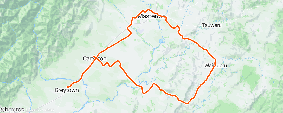 Map of the activity, Morning Ride with Carterton group