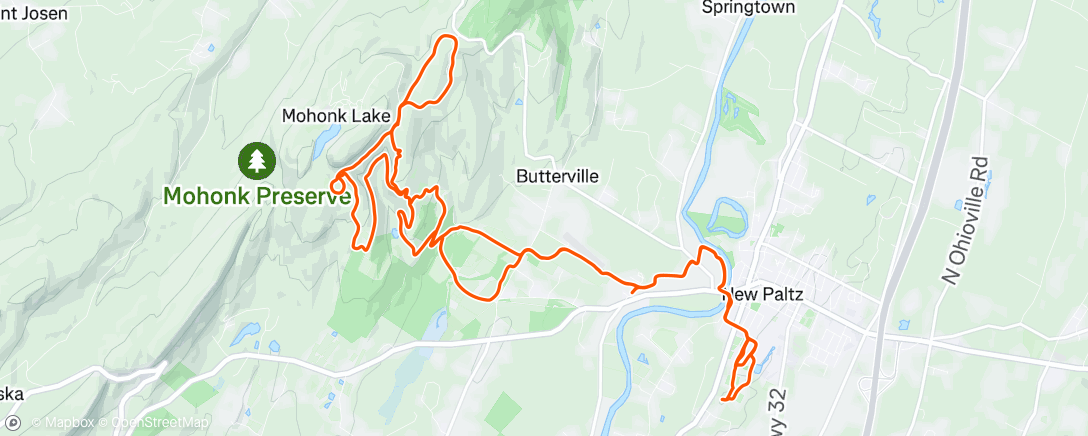 Map of the activity, Lunch Ride