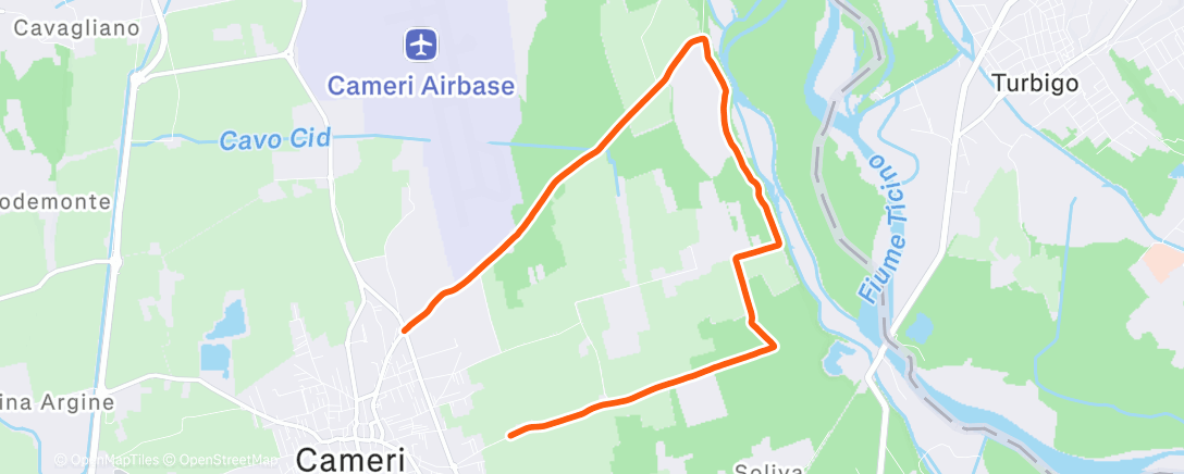 Map of the activity, 12 km run 🏃🏻‍♀️