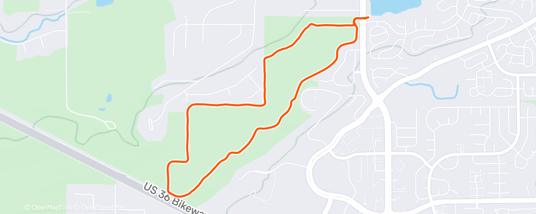 Map of the activity, Afternoon Run