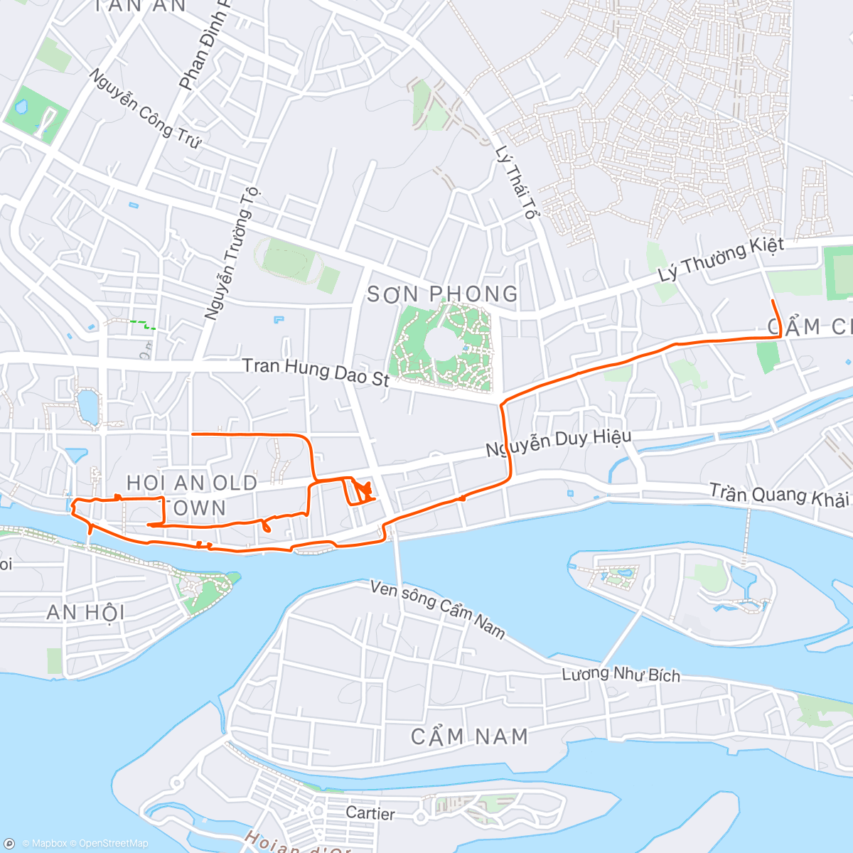 Map of the activity, Vietnam 8: procházka Hoi An Old Town.. to je teda velkej podvod😂 Lampionové lodičky hezký zdobí nábřeží, ale jinak je to jedna ooobrovská tržnice 😂