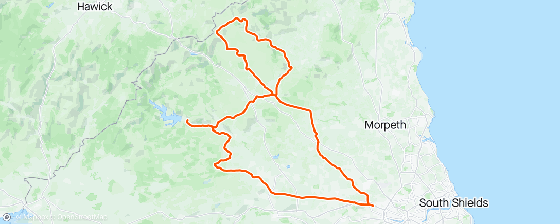 Mapa de la actividad, Chevy Chase, 200km Audax
