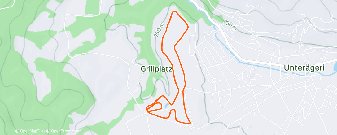 Map of the activity, XC Unterägeri