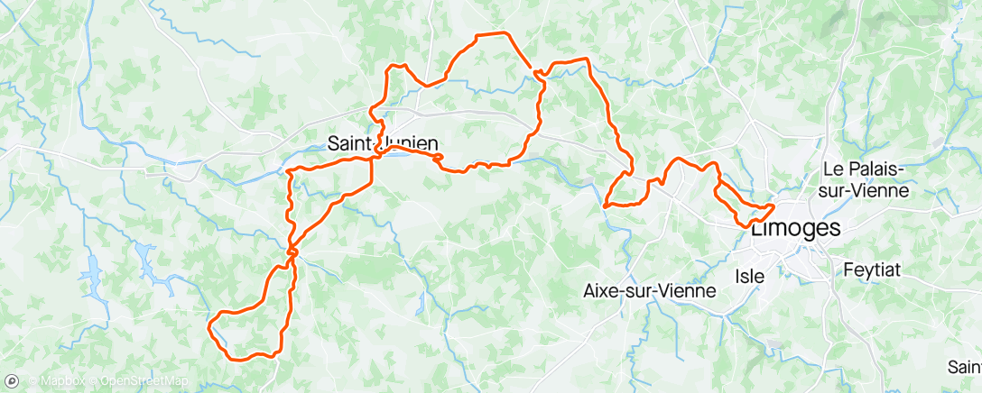 Map of the activity, Lunch Ride