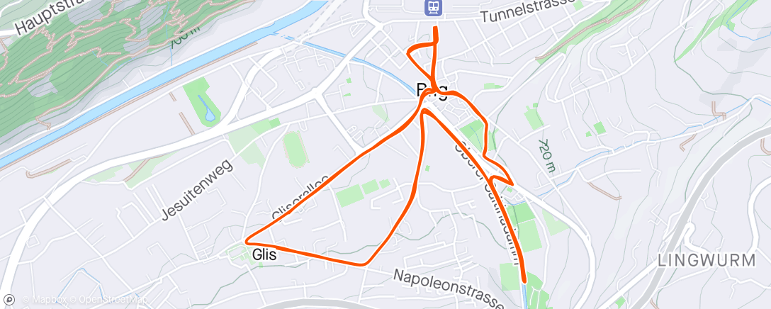 Map of the activity, Stadtlauf Brig-Glis