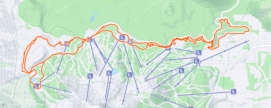 Map of the activity, Mountain time