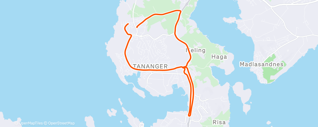 Map of the activity, Evening Run