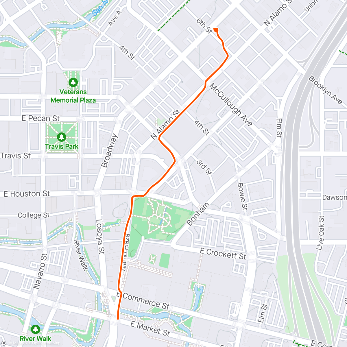 Map of the activity, San Antonio Walk 🇺🇸☀️🫀