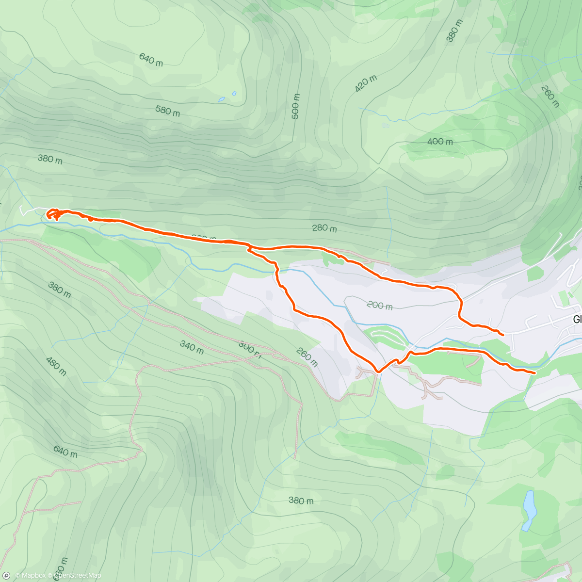 Map of the activity, Walk up to Helvellyn YHA for old times sake.