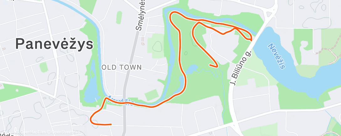 Map of the activity, Afternoon Run