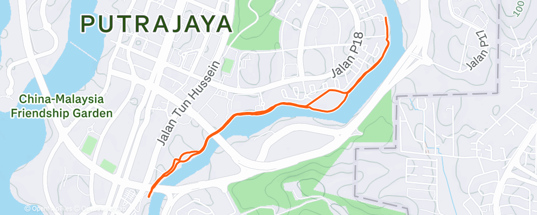 Map of the activity, Afternoon Run