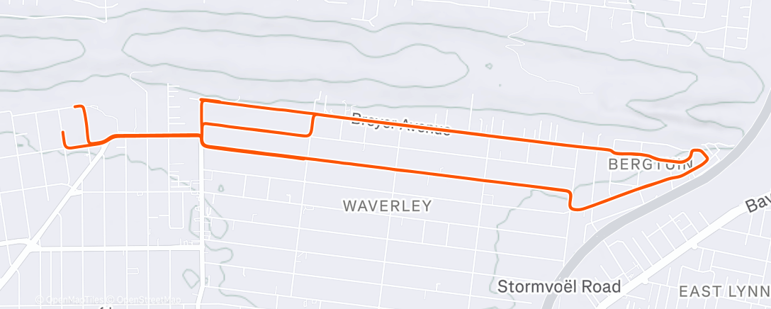 Map of the activity, Evening Ride