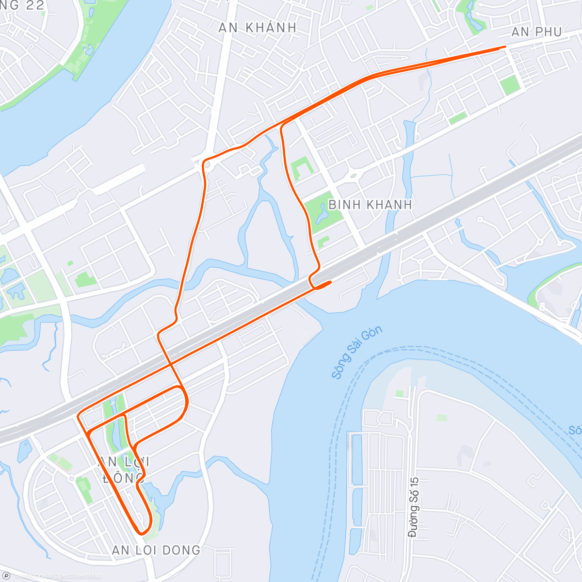 Map of the activity, Saigon Intro Ride