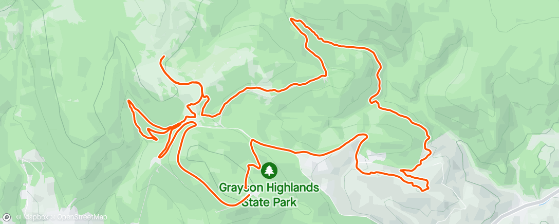 Map of the activity, Grayson Highlands Half Marathon