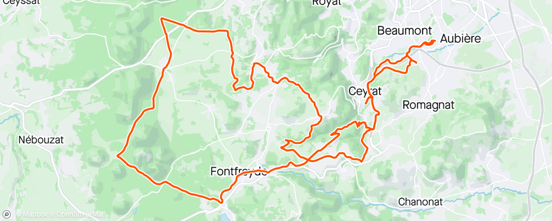 Mapa da atividade, Sortie VTT dans l'après-midi