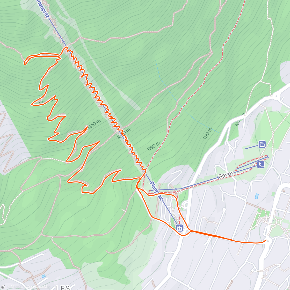 Map of the activity, Trail 5.71 +503 half VK